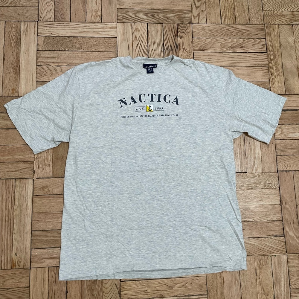 Vintage Nautica Light Gray Short Sleeve Tee size XXL